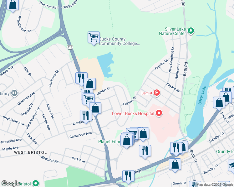 map of restaurants, bars, coffee shops, grocery stores, and more near 922 Elmhurst Avenue in Bristol