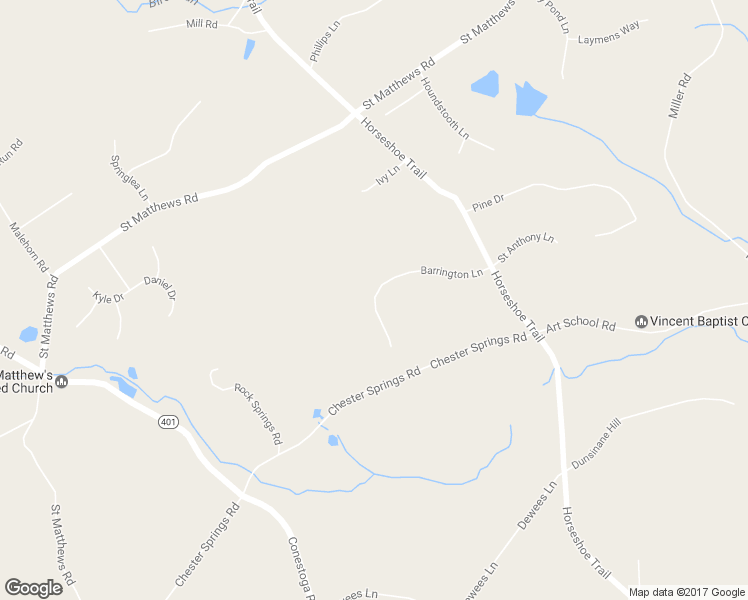 map of restaurants, bars, coffee shops, grocery stores, and more near 67 Barrington Lane in Chester Springs