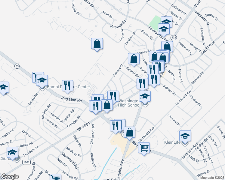 map of restaurants, bars, coffee shops, grocery stores, and more near 707 Gorman Street in Philadelphia