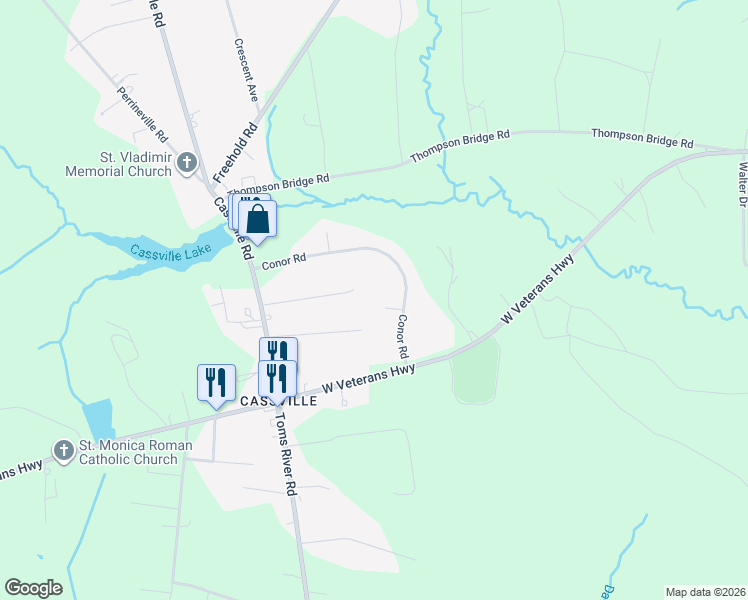 map of restaurants, bars, coffee shops, grocery stores, and more near 4 Suter Court in Jackson