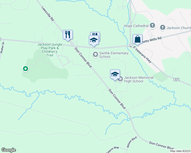 map of restaurants, bars, coffee shops, grocery stores, and more near 1 Susie Lane in Jackson Township
