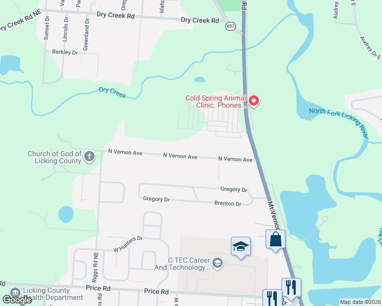 map of restaurants, bars, coffee shops, grocery stores, and more near 164 North Vernon Avenue in Newark