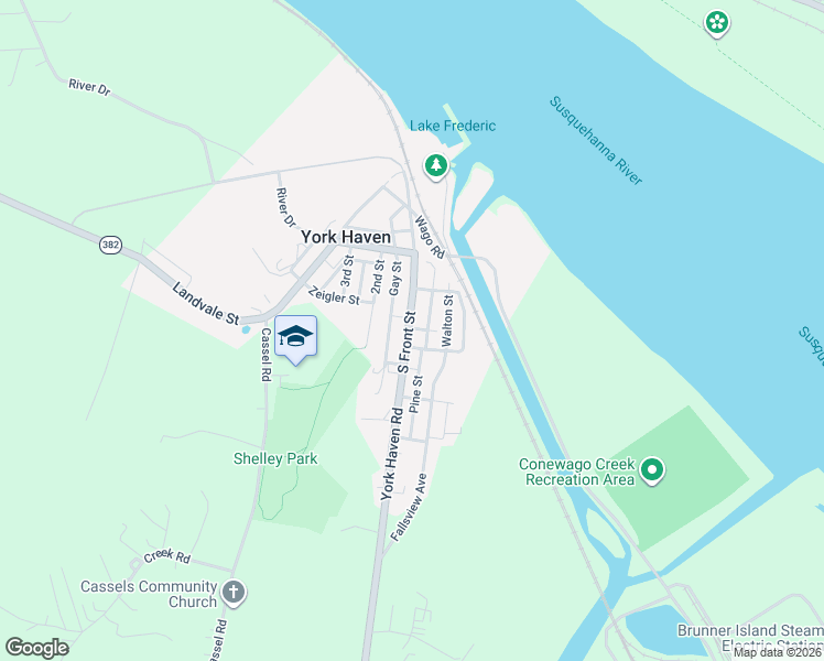 map of restaurants, bars, coffee shops, grocery stores, and more near 65 South Front Street in York Haven