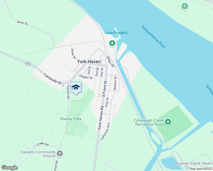 map of restaurants, bars, coffee shops, grocery stores, and more near 59 South Front Street in York Haven