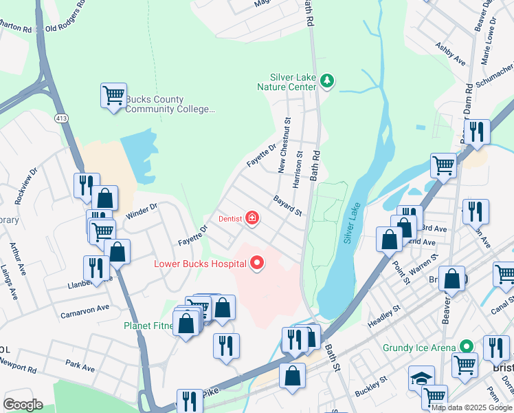 map of restaurants, bars, coffee shops, grocery stores, and more near 903 Fairview Avenue in Bristol