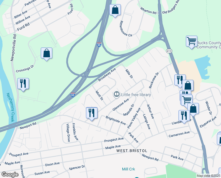 map of restaurants, bars, coffee shops, grocery stores, and more near 3119 Fairway Avenue in Bristol