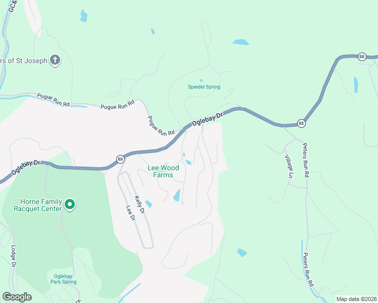 map of restaurants, bars, coffee shops, grocery stores, and more near 153 Leewood Farms Road in Wheeling
