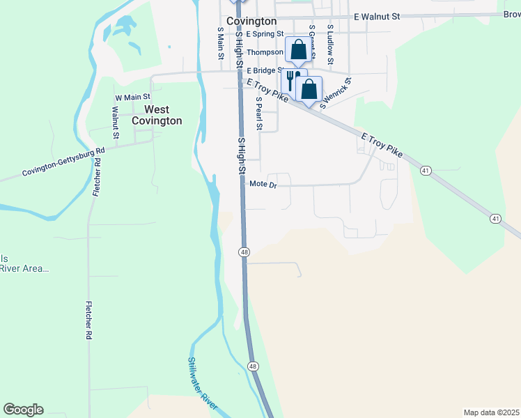 map of restaurants, bars, coffee shops, grocery stores, and more near 1 Julie Court in Covington