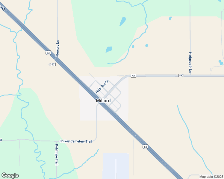 map of restaurants, bars, coffee shops, grocery stores, and more near Stukey Street in Millard
