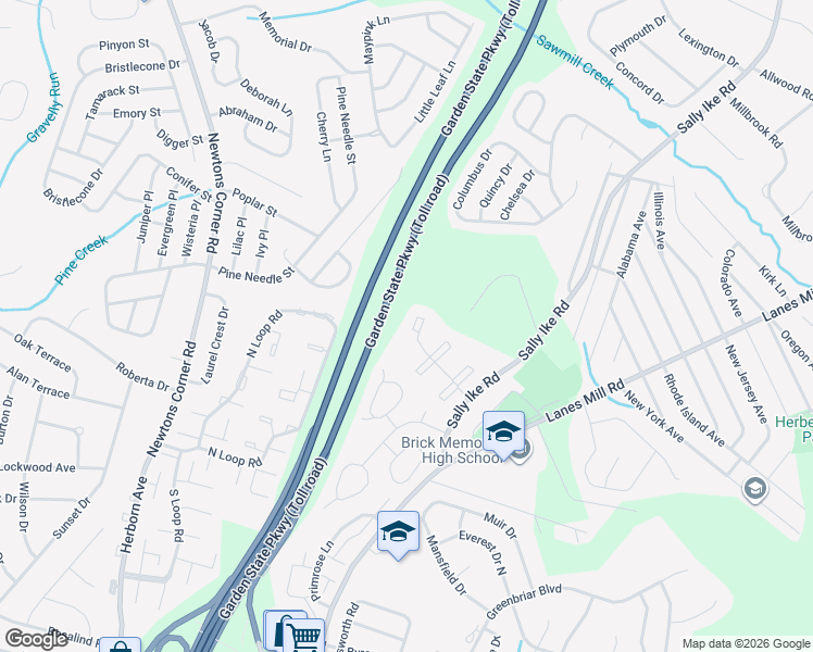 map of restaurants, bars, coffee shops, grocery stores, and more near 159 Briar Mills Drive in Brick Township