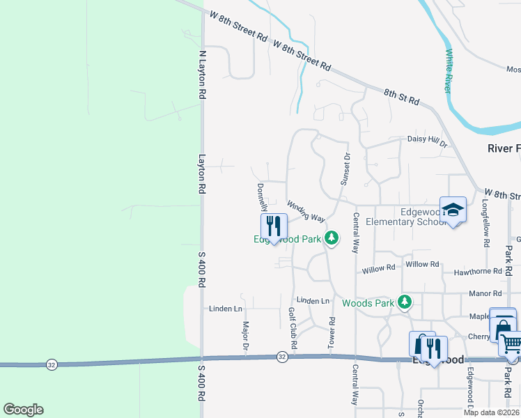 map of restaurants, bars, coffee shops, grocery stores, and more near 209 Donnelly Drive in Anderson