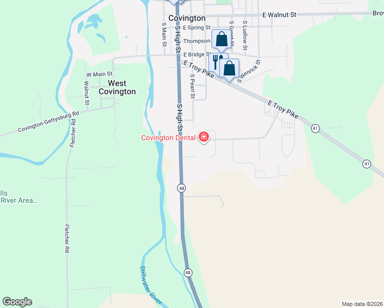map of restaurants, bars, coffee shops, grocery stores, and more near 7 Julie Court in Covington