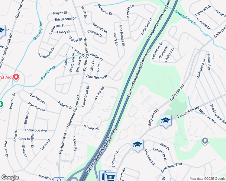 map of restaurants, bars, coffee shops, grocery stores, and more near 894 Cindy Court in Brick