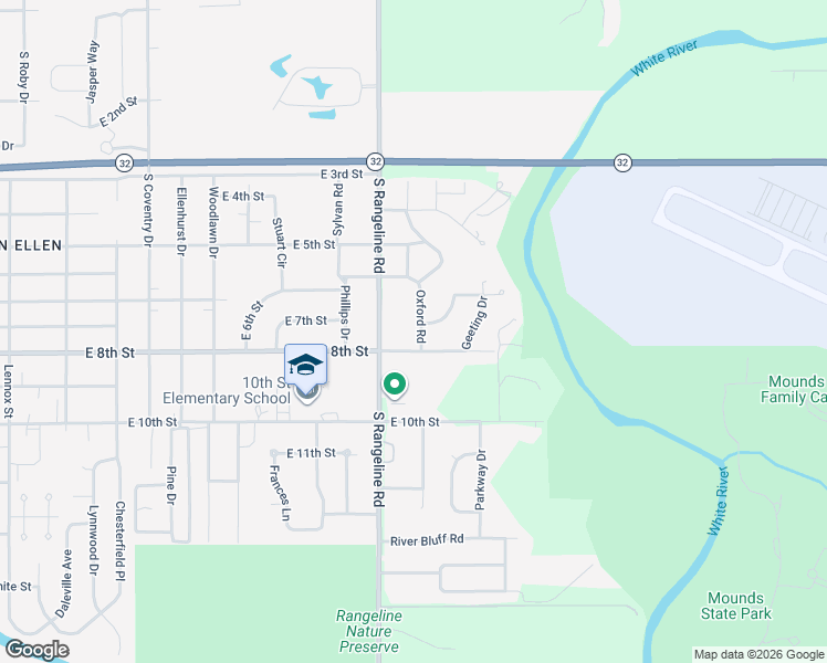 map of restaurants, bars, coffee shops, grocery stores, and more near 705 Oxford Road in Anderson