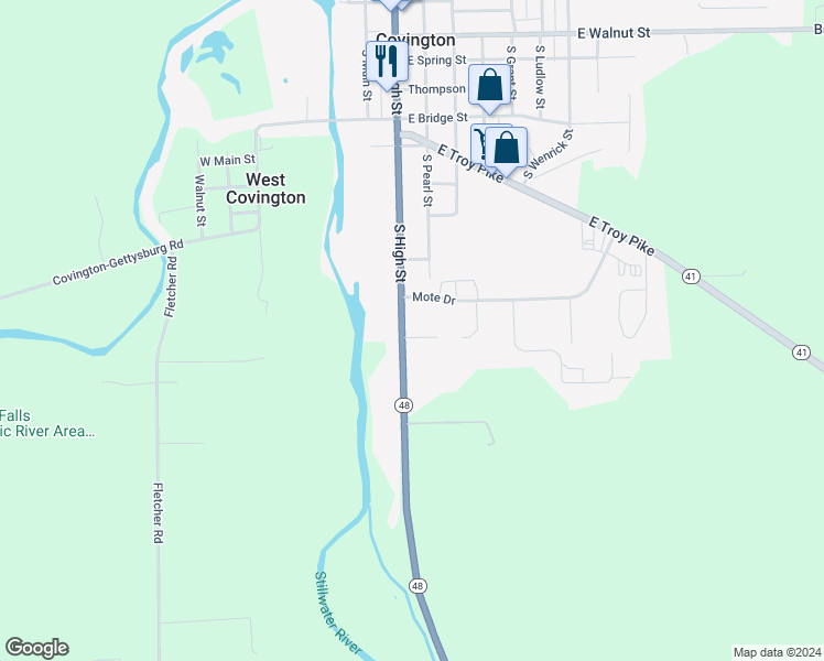 map of restaurants, bars, coffee shops, grocery stores, and more near 1 Julie Court in Covington