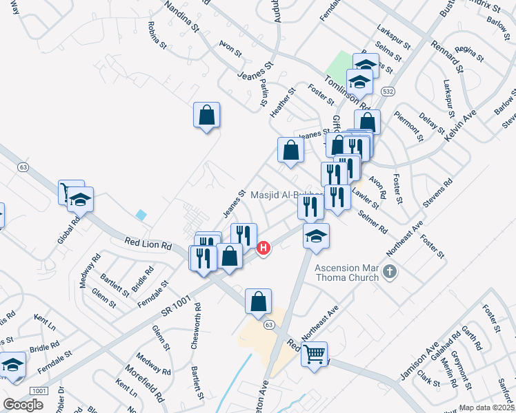 map of restaurants, bars, coffee shops, grocery stores, and more near 730 Kentwood Street in Philadelphia