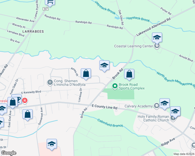 map of restaurants, bars, coffee shops, grocery stores, and more near 2 Arosa Hill in Lakewood