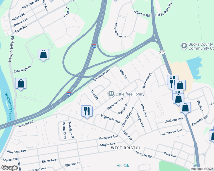 map of restaurants, bars, coffee shops, grocery stores, and more near 3119 Fairway Avenue in Bristol