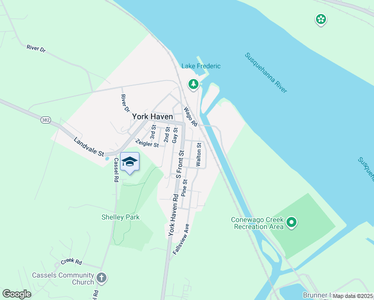 map of restaurants, bars, coffee shops, grocery stores, and more near 59 South Front Street in York Haven