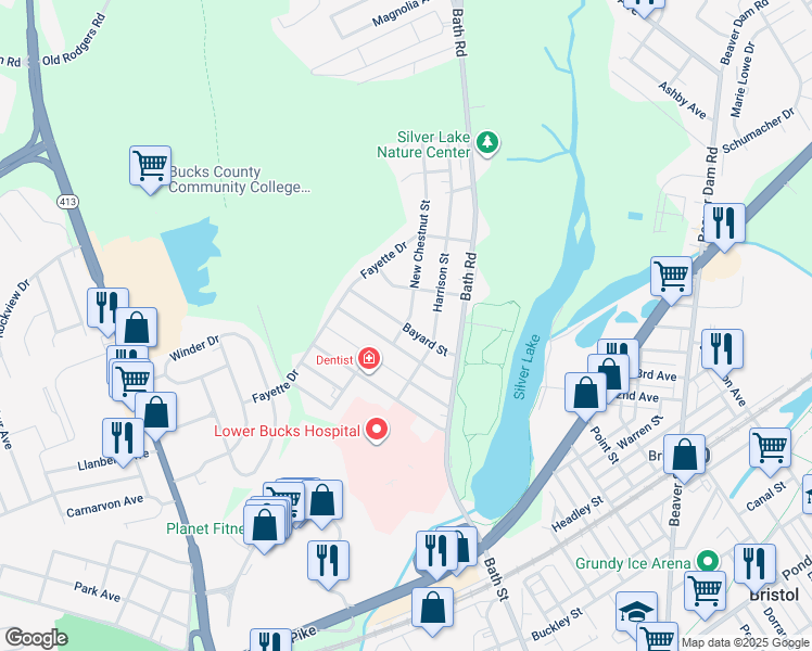 map of restaurants, bars, coffee shops, grocery stores, and more near 902 New Chestnut Street in Bristol