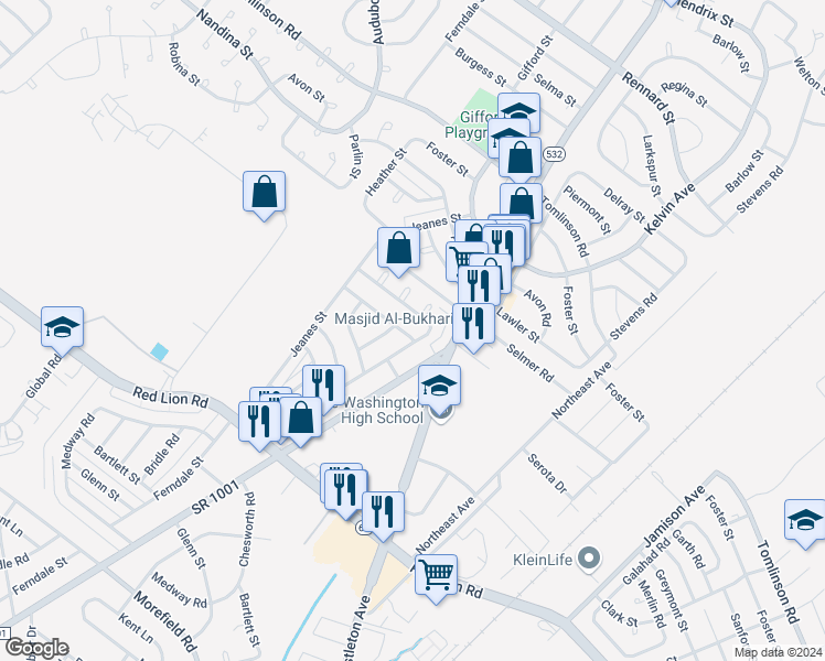 map of restaurants, bars, coffee shops, grocery stores, and more near 759 Sanford Street in Philadelphia
