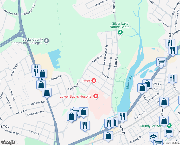 map of restaurants, bars, coffee shops, grocery stores, and more near 913 Fairview Avenue in Bristol