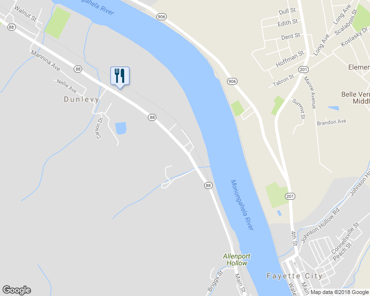 map of restaurants, bars, coffee shops, grocery stores, and more near 2 Broadway Street in Coal Center