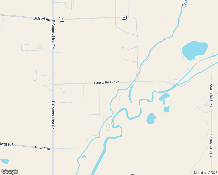map of restaurants, bars, coffee shops, grocery stores, and more near 434 County Road 16 1/2 in Longmont