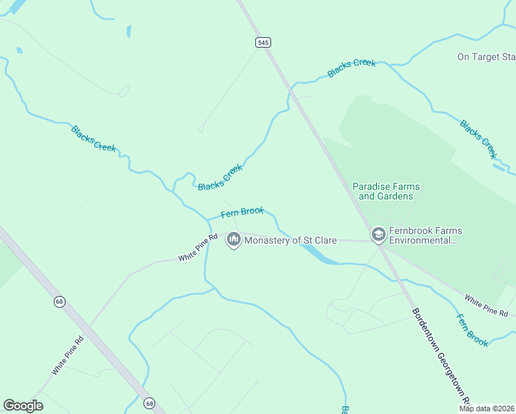 map of restaurants, bars, coffee shops, grocery stores, and more near 145 White Pine Road in Chesterfield Township