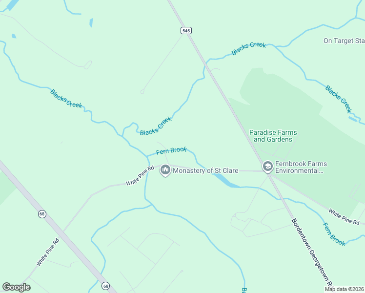 map of restaurants, bars, coffee shops, grocery stores, and more near 145 White Pine Road in Chesterfield Township