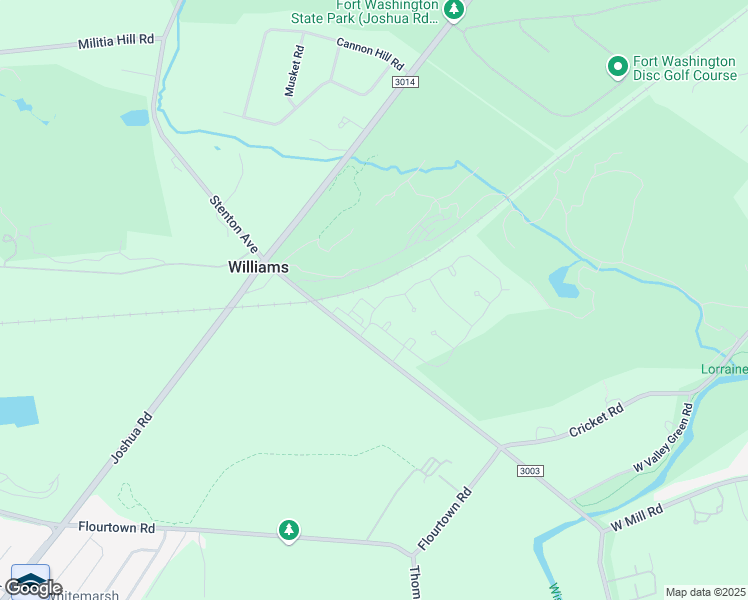 map of restaurants, bars, coffee shops, grocery stores, and more near 6000 Creekside Drive in Flourtown
