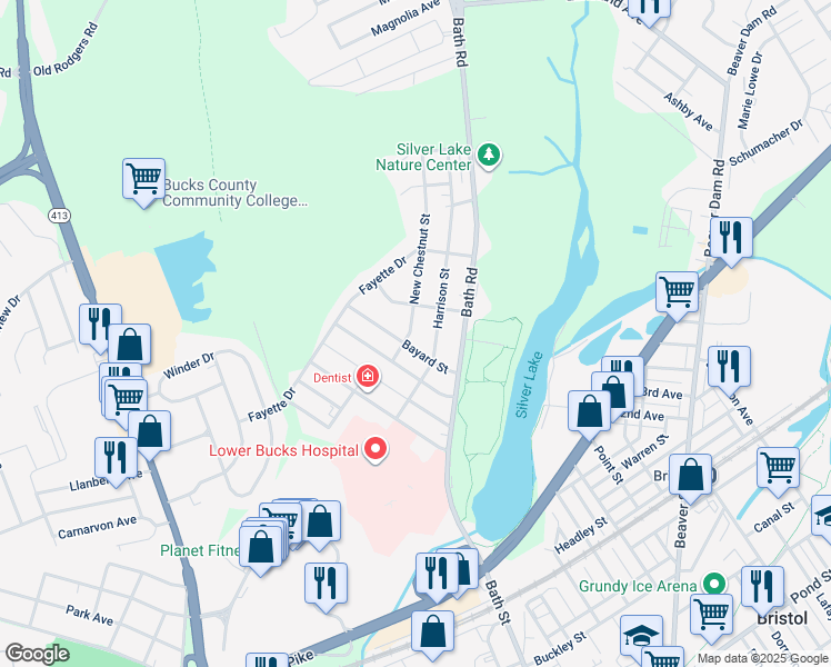 map of restaurants, bars, coffee shops, grocery stores, and more near 902 New Chestnut Street in Bristol