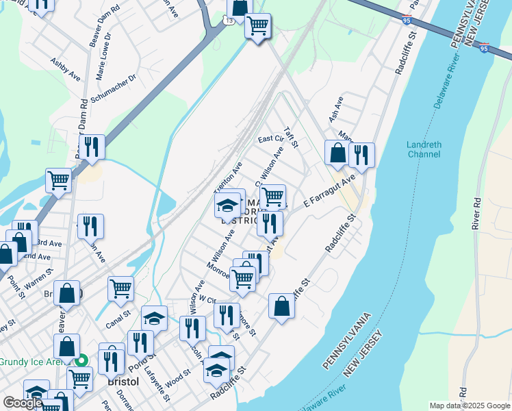 map of restaurants, bars, coffee shops, grocery stores, and more near 274 Hayes Street in Bristol