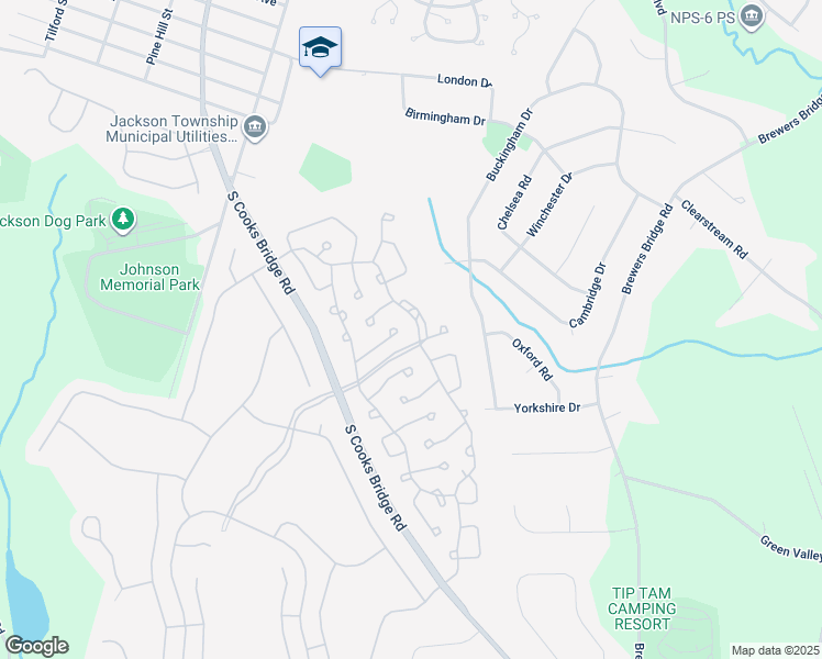 map of restaurants, bars, coffee shops, grocery stores, and more near 6 North Baker Drive in Jackson