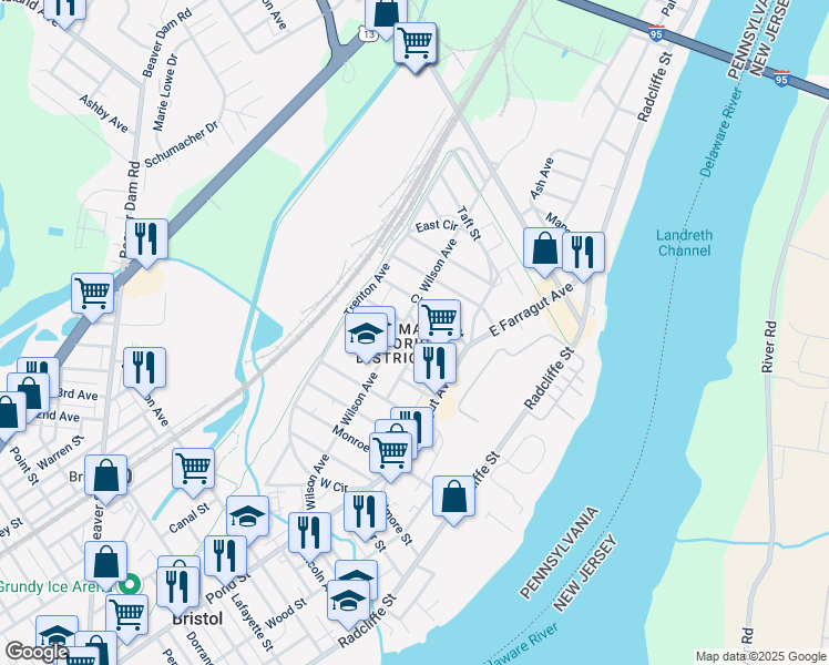 map of restaurants, bars, coffee shops, grocery stores, and more near 274 Hayes Street in Bristol