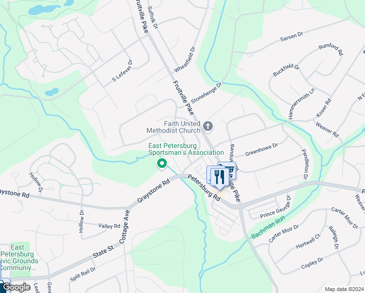 map of restaurants, bars, coffee shops, grocery stores, and more near 631 Frome Avenue in Lititz