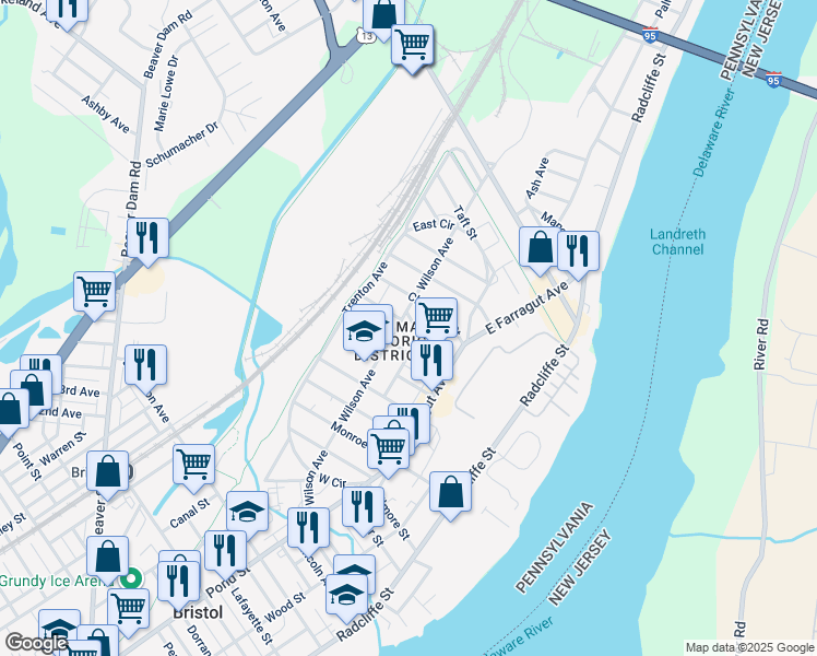 map of restaurants, bars, coffee shops, grocery stores, and more near 280 Hayes Street in Bristol