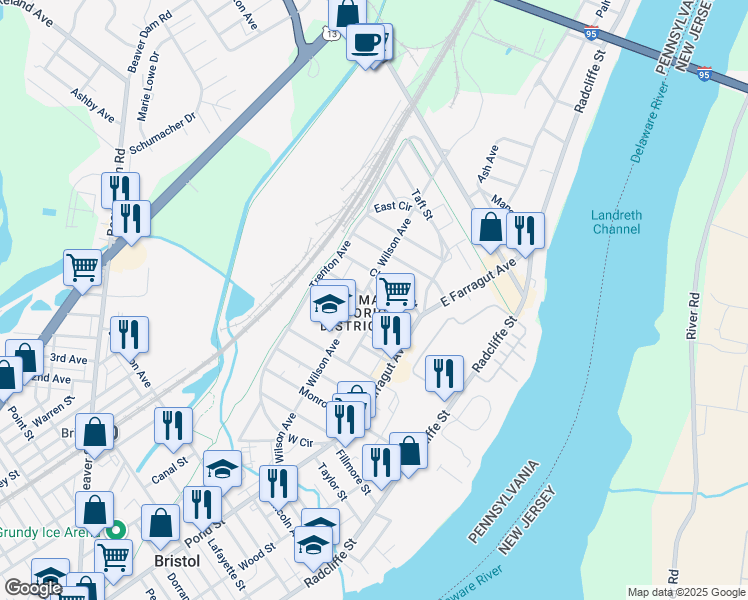 map of restaurants, bars, coffee shops, grocery stores, and more near 278 Hayes Street in Bristol