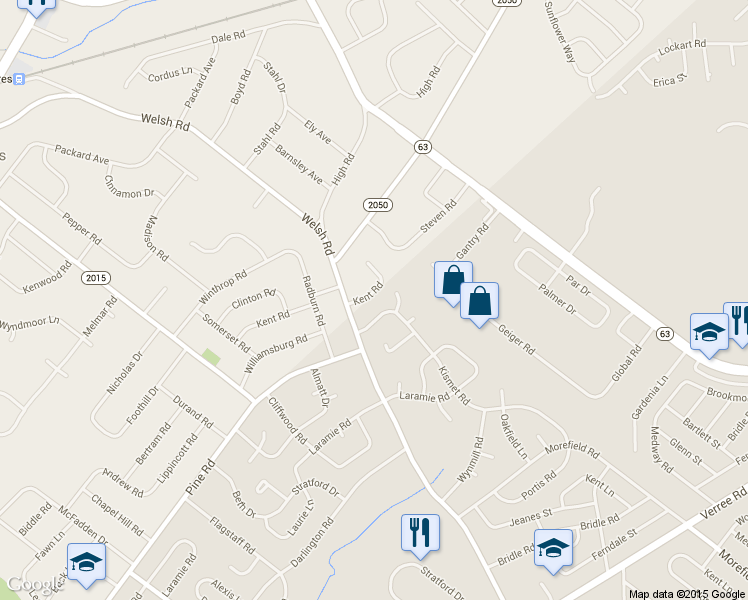 map of restaurants, bars, coffee shops, grocery stores, and more near 409 Kismet Road in Philadelphia