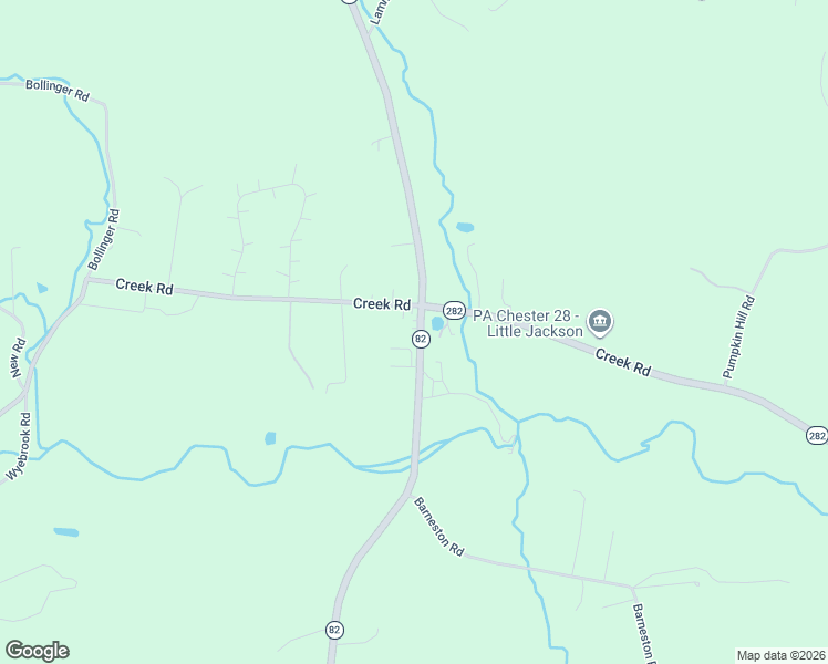 map of restaurants, bars, coffee shops, grocery stores, and more near 2700 Creek Road in Elverson