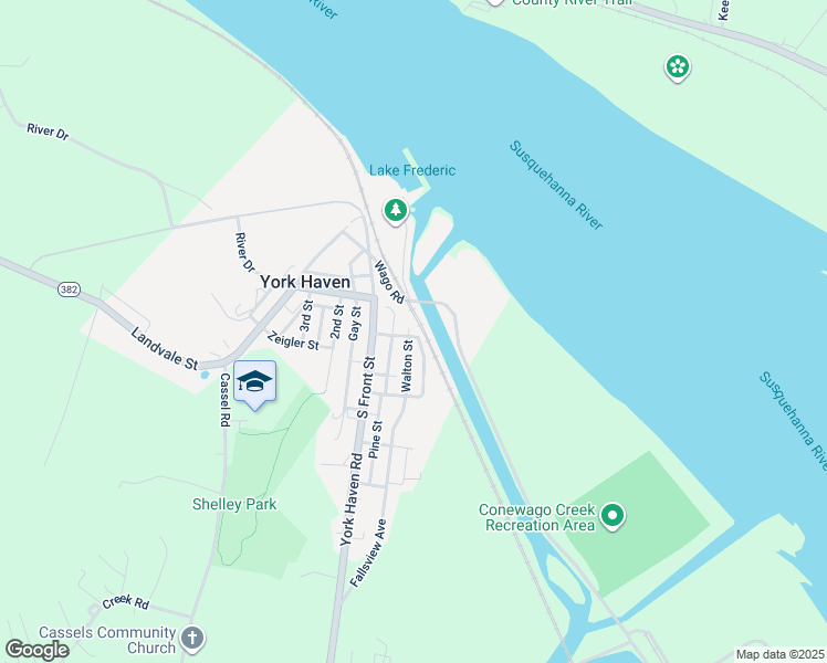 map of restaurants, bars, coffee shops, grocery stores, and more near 35 Walton Street in York Haven
