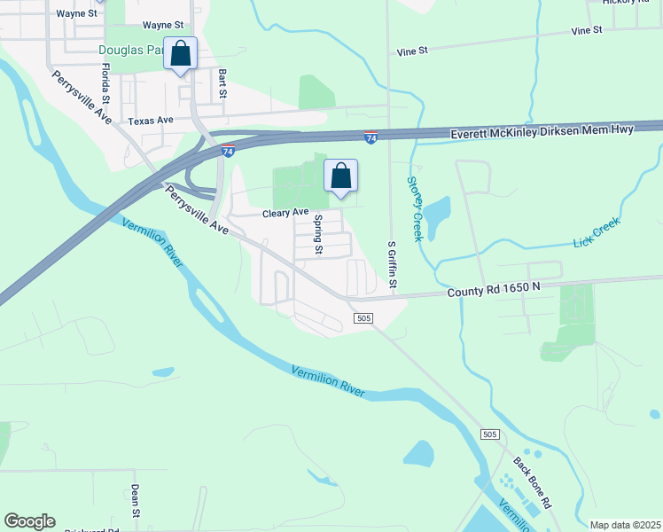 map of restaurants, bars, coffee shops, grocery stores, and more near 1215-1299 Marion Street in Danville