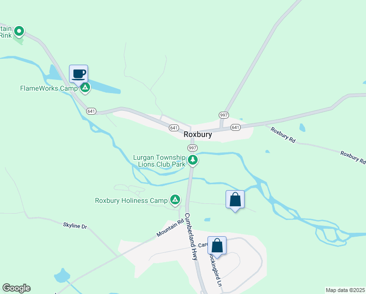 map of restaurants, bars, coffee shops, grocery stores, and more near 11220 Forge Hill Road in Roxbury