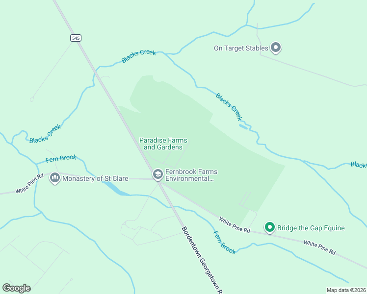 map of restaurants, bars, coffee shops, grocery stores, and more near Bordentown Georgetown Road in Chesterfield Township