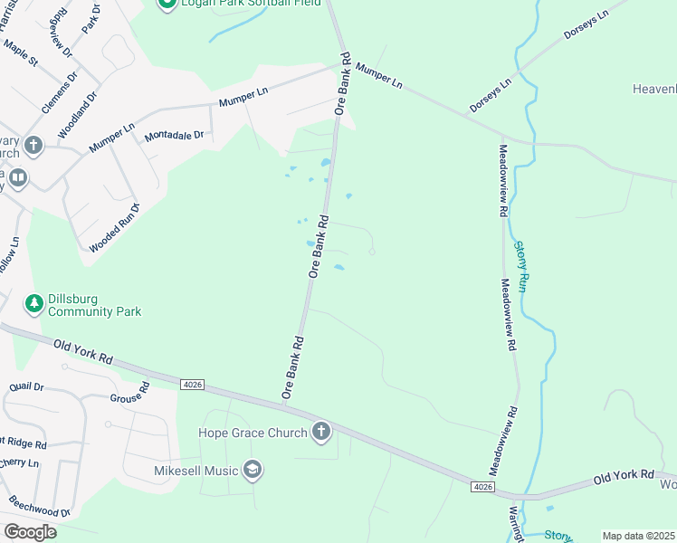 map of restaurants, bars, coffee shops, grocery stores, and more near 259 Ore Bank Road in Dillsburg