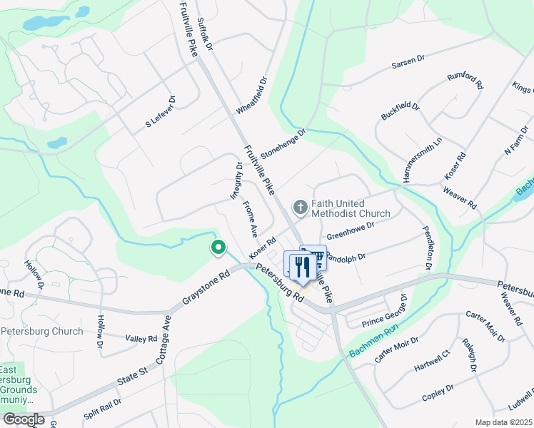 map of restaurants, bars, coffee shops, grocery stores, and more near 625 Warminster Lane in Lititz