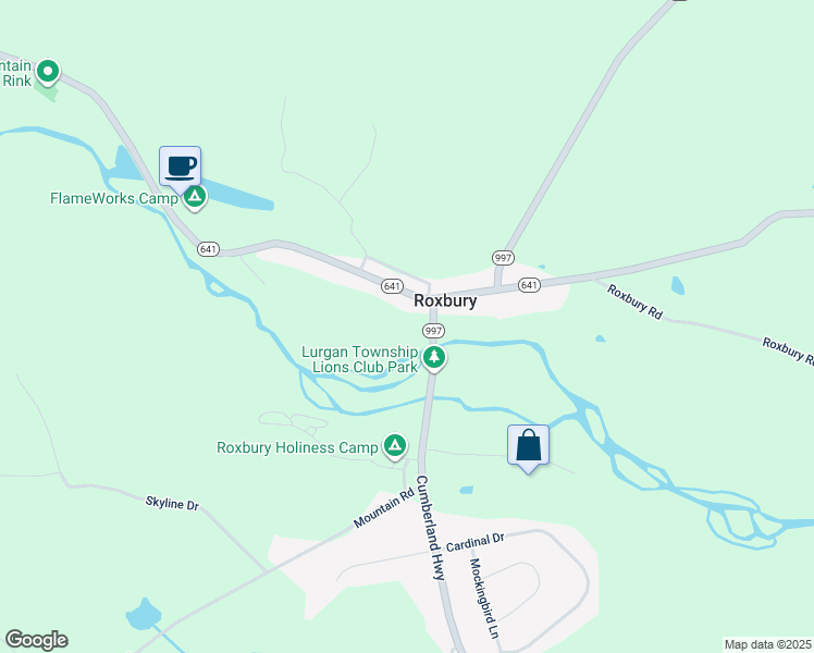 map of restaurants, bars, coffee shops, grocery stores, and more near 11220 Forge Hill Road in Roxbury