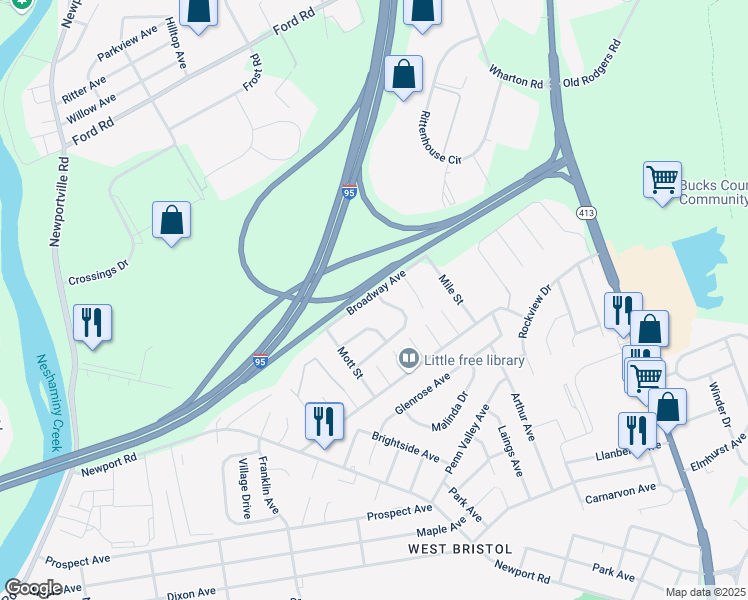 map of restaurants, bars, coffee shops, grocery stores, and more near 3151 Fairway Avenue in Bristol