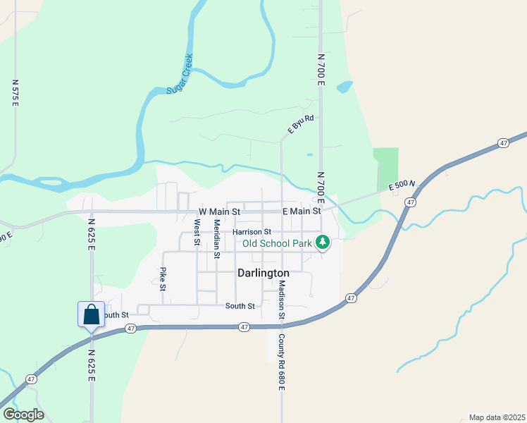 map of restaurants, bars, coffee shops, grocery stores, and more near 404 W Main St in Darlington