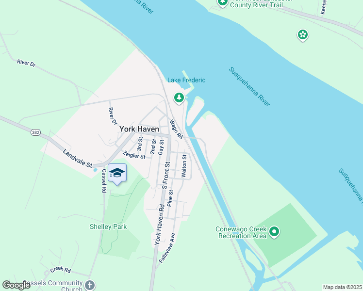 map of restaurants, bars, coffee shops, grocery stores, and more near 22 Walton Street in York Haven
